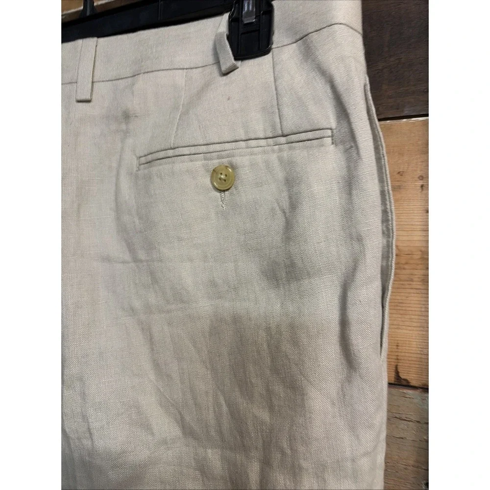 Lauren Ralph Lauren Mens Neville Straight 100% Linen Dress Pants 35X30 - Picture 7 of 12